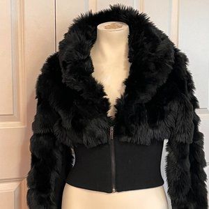 SALE! bebe sexy faux fur cropped coat